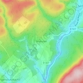 Carte topographique Mattstall, altitude, relief