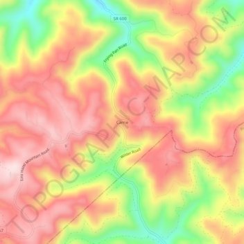 Carte topographique Carrie, altitude, relief