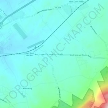 Carte topographique Chestnut Crossroads, altitude, relief