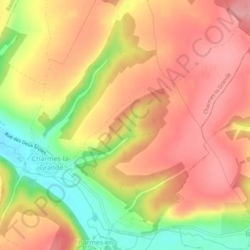 Carte topographique Joyeuses, altitude, relief