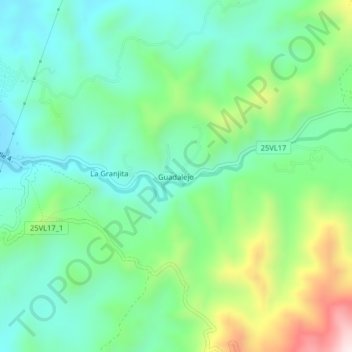 Carte topographique Guadalejo, altitude, relief