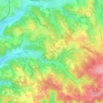 Carte topographique Campagnac, altitude, relief