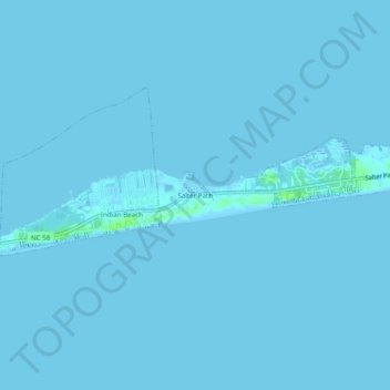 Carte topographique Salter Path, altitude, relief