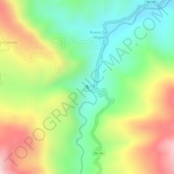 Carte topographique Pacha, altitude, relief