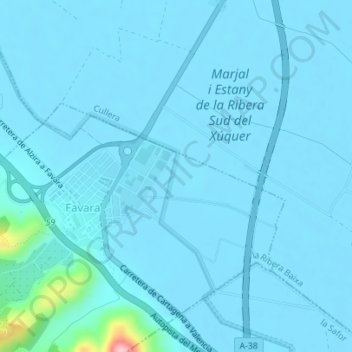 Carte topographique Bases, altitude, relief