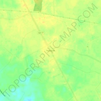 Carte topographique Tusculum, altitude, relief