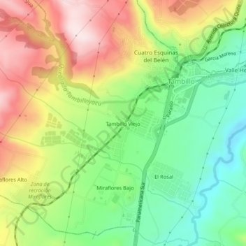 Carte topographique Tambillo Viejo, altitude, relief