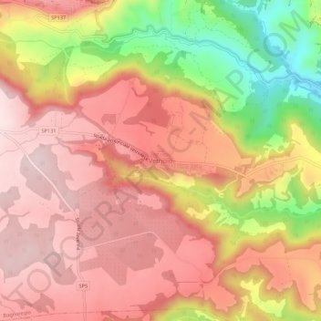 Carte topographique Vetriolo, altitude, relief