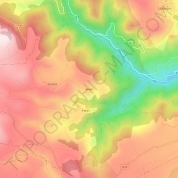 Carte topographique Beteil, altitude, relief