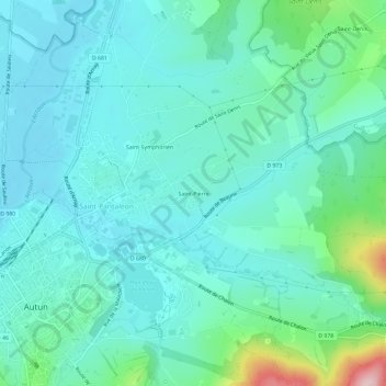 Carte topographique Saint-Pierre, altitude, relief