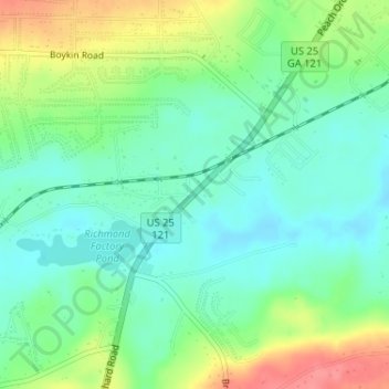 Carte topographique DeBruce, altitude, relief