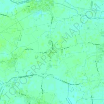 Carte topographique Colloredo, altitude, relief