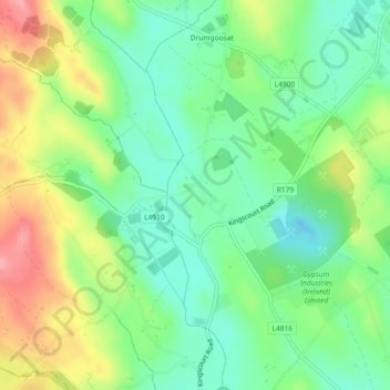 Carte topographique Magheracloone, altitude, relief