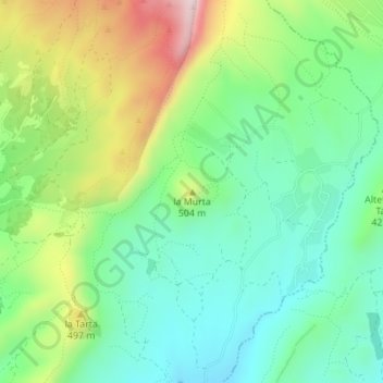 Carte topographique la Murta, altitude, relief