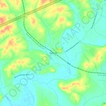 Carte topographique Mohawk, altitude, relief