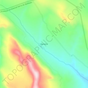 Carte topographique Barreiro, altitude, relief