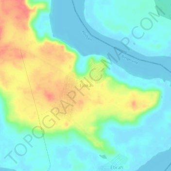 Carte topographique Eloka, altitude, relief