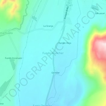 Carte topographique Fundo Muncher, altitude, relief
