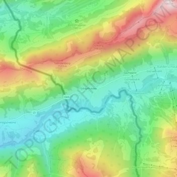 Carte topographique Schlipfhalden, altitude, relief