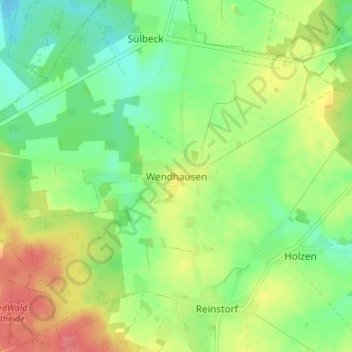 Carte topographique Wendhausen, altitude, relief