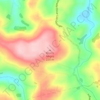 Carte topographique Morro Negro, altitude, relief