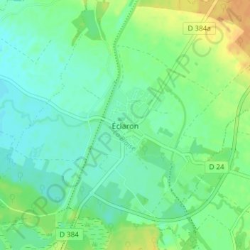 Carte topographique Éclaron, altitude, relief