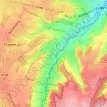 Carte topographique Billinghuizen, altitude, relief