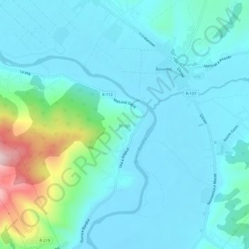 Carte topographique Krajk, altitude, relief