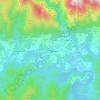Carte topographique La Trivalle, altitude, relief