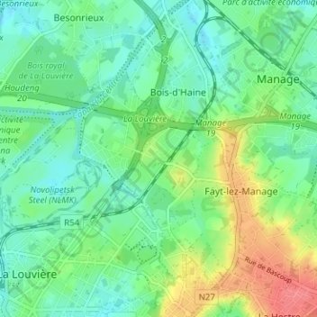 Carte topographique Les Prés Corbeaux, altitude, relief