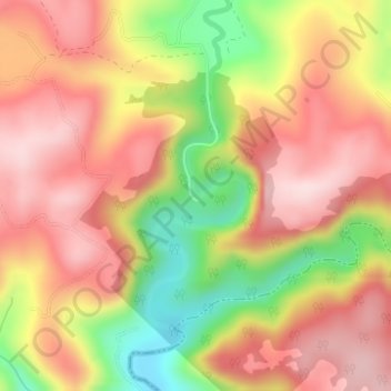 Carte topographique Cascata Perau da Nega, altitude, relief