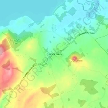 Carte topographique Gartocharn, altitude, relief