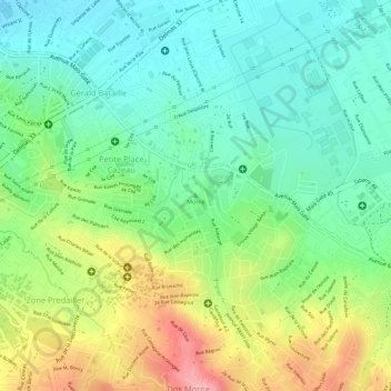 Carte topographique Morne, altitude, relief
