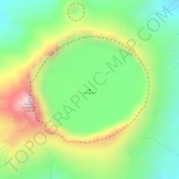 Carte topographique Longonot, altitude, relief