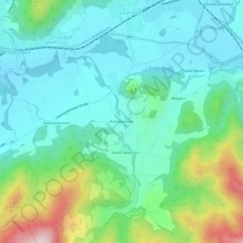 Carte topographique Hochosterwitz, altitude, relief