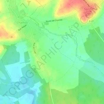 Carte topographique Rue Jacquart, altitude, relief