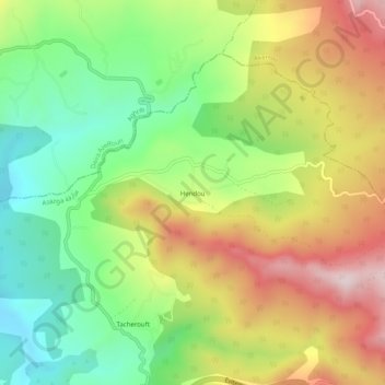 Carte topographique Hendou, altitude, relief