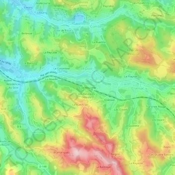 Carte topographique Cité Nouvelle, altitude, relief