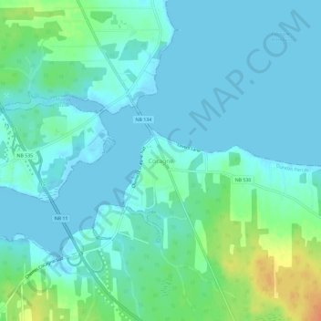 Carte topographique Cocagne, altitude, relief