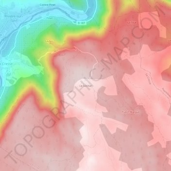 Carte topographique Le Sonnac, altitude, relief