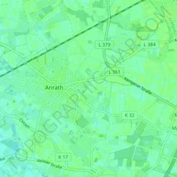Carte topographique Sitterheide, altitude, relief