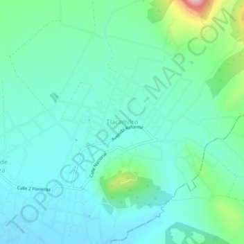 Carte topographique Tlacamilco, altitude, relief