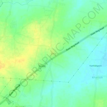 Carte topographique Bela, altitude, relief