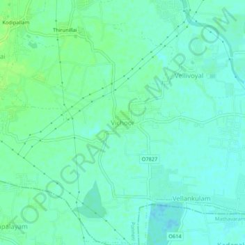 Carte topographique Vichoor, altitude, relief