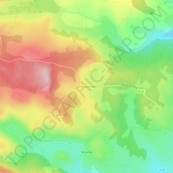 Carte topographique La Boissonnière, altitude, relief