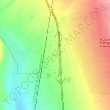 Carte topographique Yucca, altitude, relief