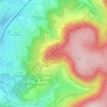 Carte topographique Braunenberg, altitude, relief