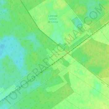 Carte topographique Croix d'Hins, altitude, relief