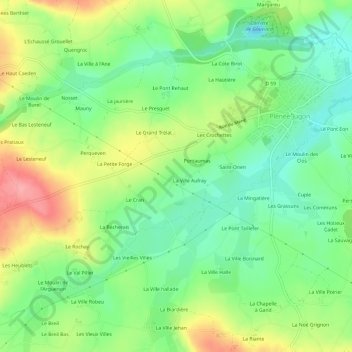 Carte topographique Taillefer, altitude, relief