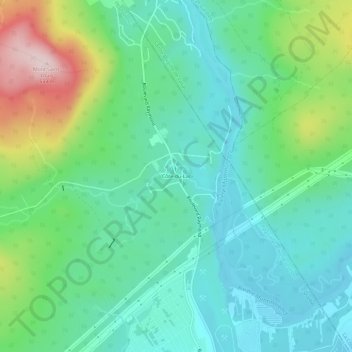 Carte topographique Côte-du-Lac, altitude, relief